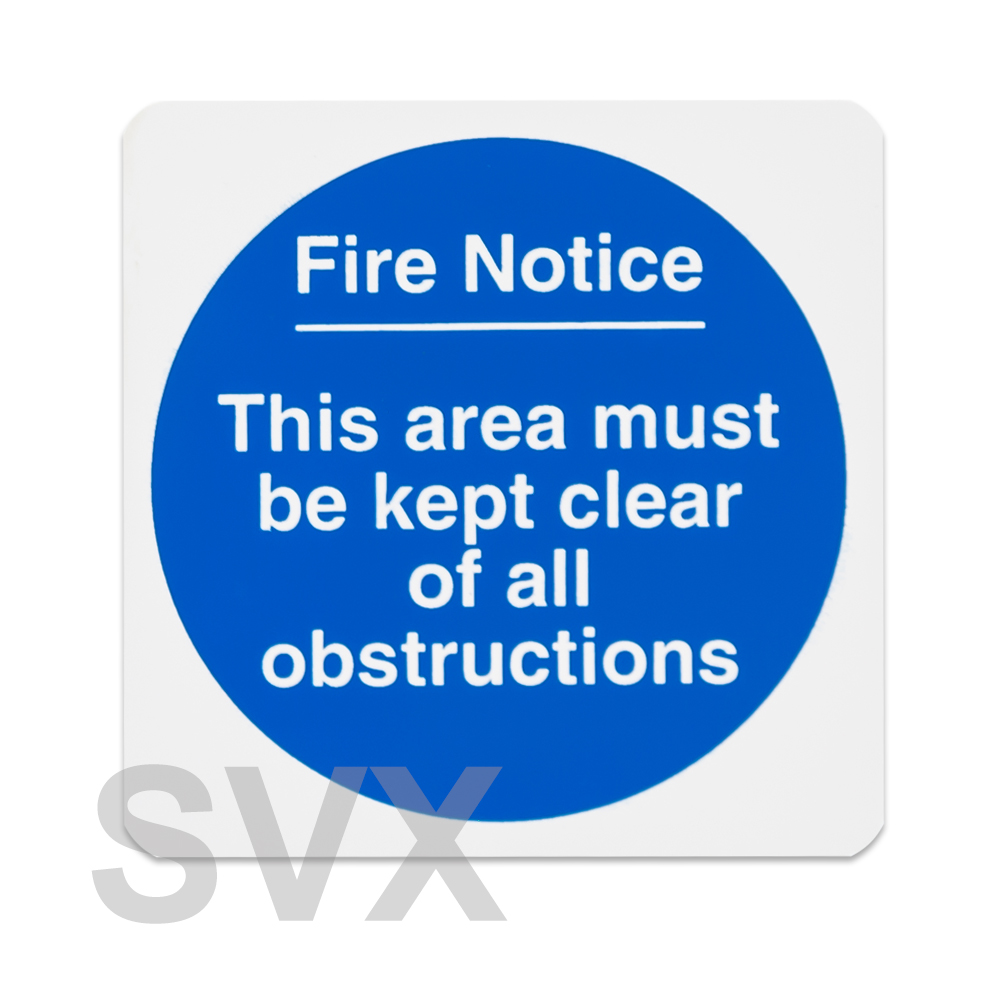 Blue Circle on White Heavy Duty Safety Fire Door//Wall Mandatory Signs//Stickers