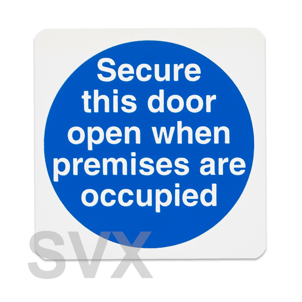 Blue Circle on White Heavy Duty Safety Fire Door//Wall Mandatory Signs//Stickers