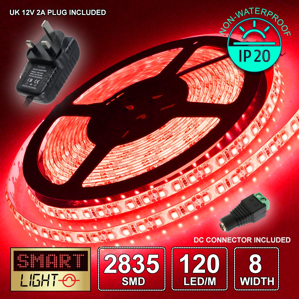 12V/5M Ultra Bright 600 LED Light Strip Sticky Tape SMD 2835 120LED/m 8mm *FAST* - Picture 15 of 31