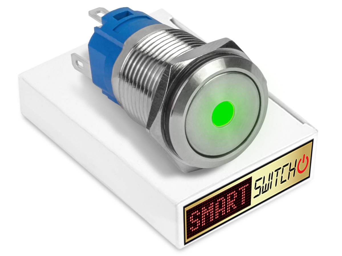 SmartSwitch 12V/24V 19mm IP67 Steel LED Illuminated ON/OFF DOT Button Switch