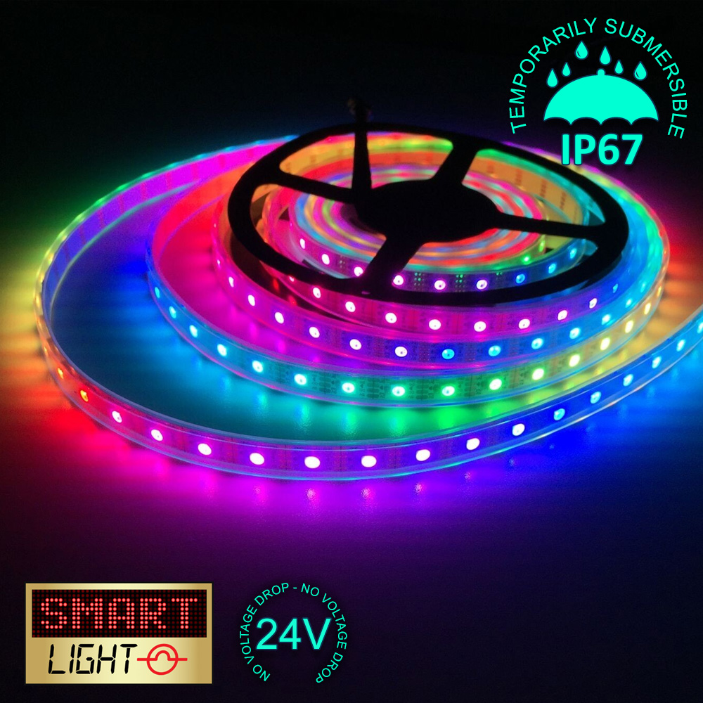 24V RGB LED 1M-20M Strip Light Tape XMAS Cabinet Kitchen Ceiling WATERPROOF 5050 - Picture 13 of 35
