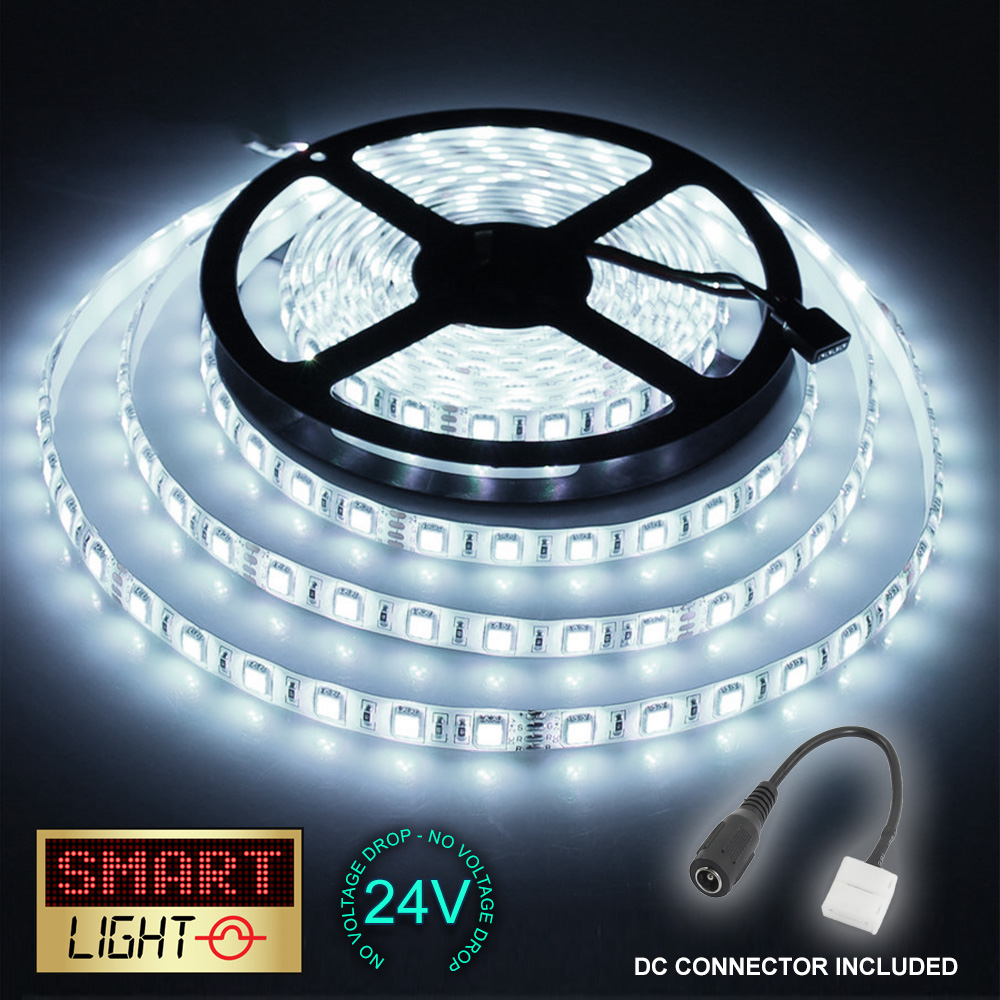 24V WHITE 1M-20M LED Light Strip Tape XMAS Cabinet Kitchen Lighting WATERPROOF - Foto 18 di 28