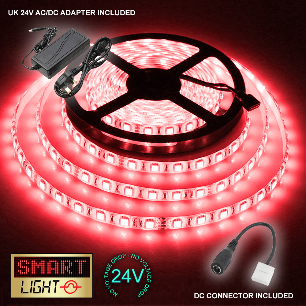 24V 5M 300 LED Strip Light Tape XMAS Cabinet Kitchen Ceiling WATERPROOF SMD 5050 - Picture 23 of 64