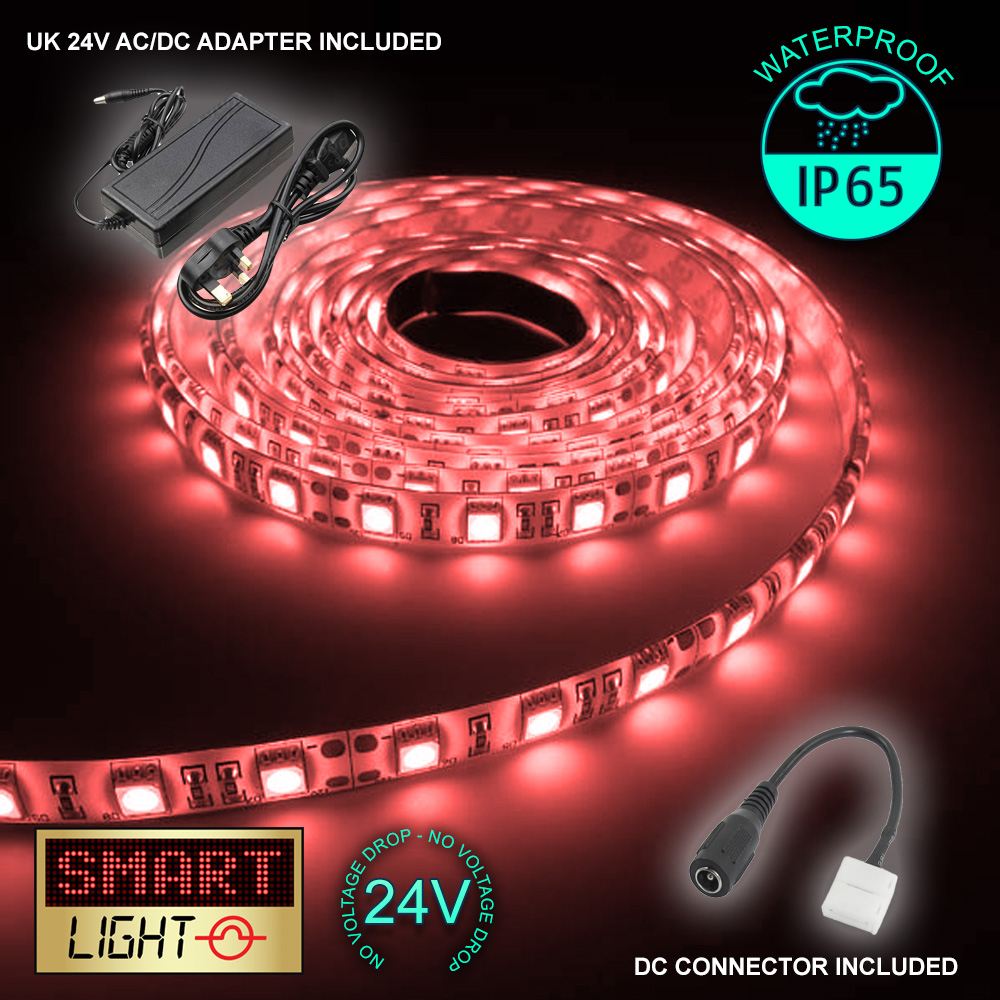 24V 5M 300 LED Strip Light Tape XMAS Cabinet Kitchen Ceiling WATERPROOF SMD 5050 - Picture 25 of 64