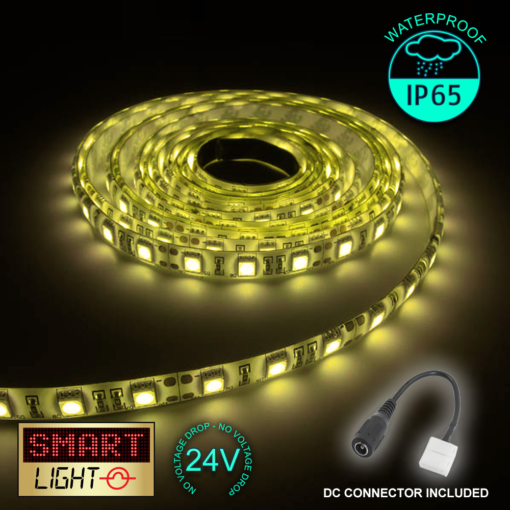24V 1M 60 LED Strip Light Tape XMAS Cabinet Kitchen Ceiling WATERPROOF SMD 5050 - Picture 13 of 40