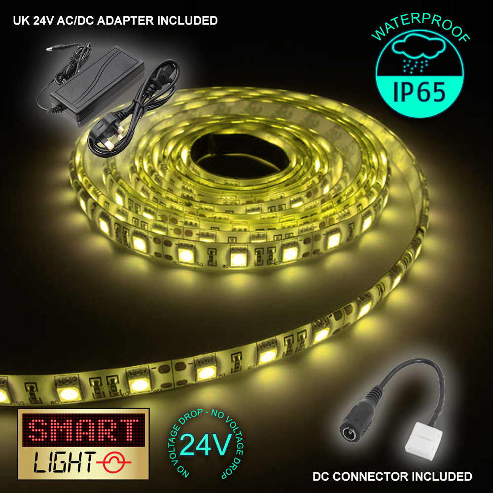 24V 5M 300 LED Strip Light Tape XMAS Cabinet Kitchen Ceiling WATERPROOF SMD 5050 - Picture 22 of 64