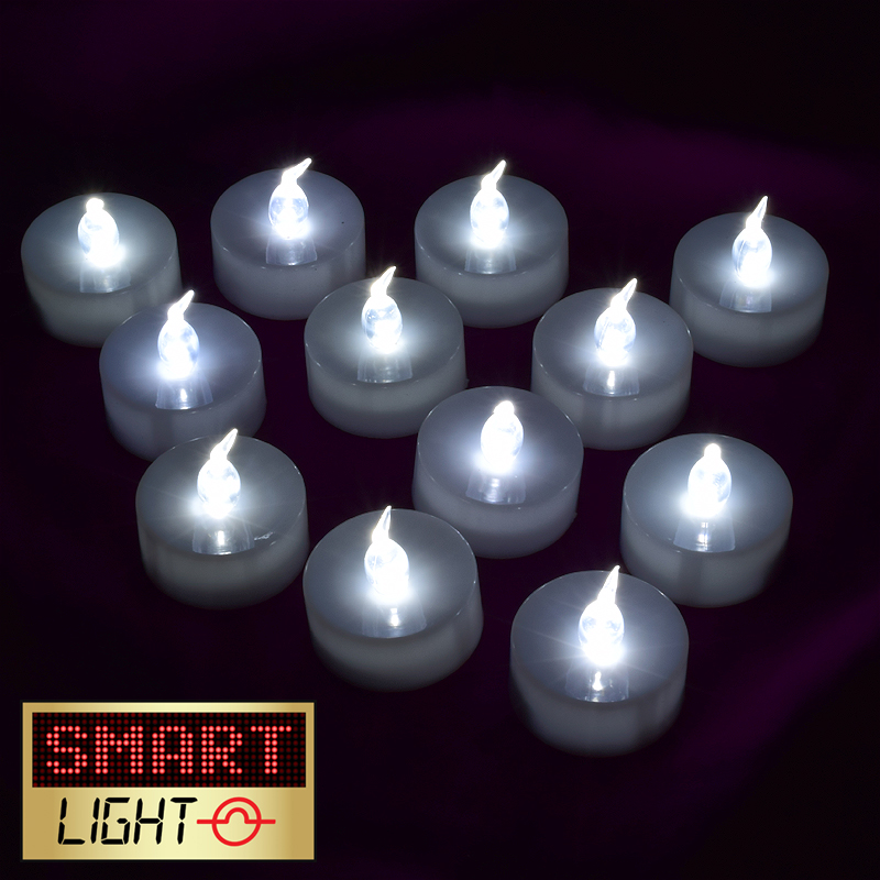 SmartLight WHITE Flameless LED Tea Light Candles Battery Tealights - Picture 6 of 10