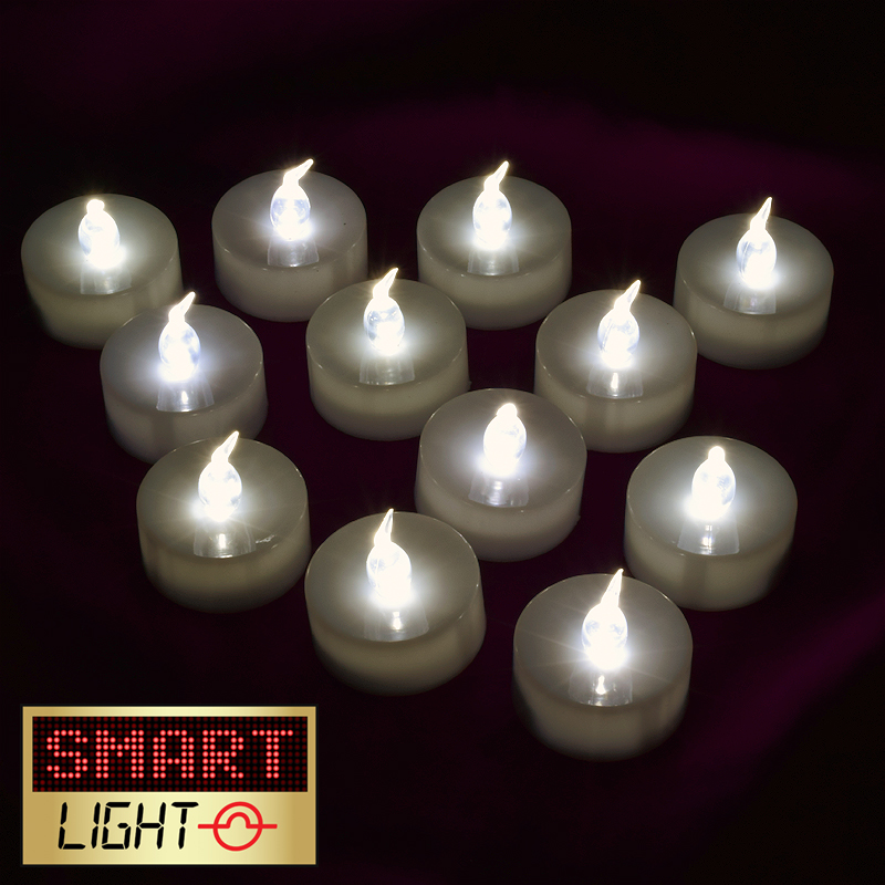 SmartLight WHITE Flameless LED Tea Light Candles Battery Tealights - Picture 10 of 10