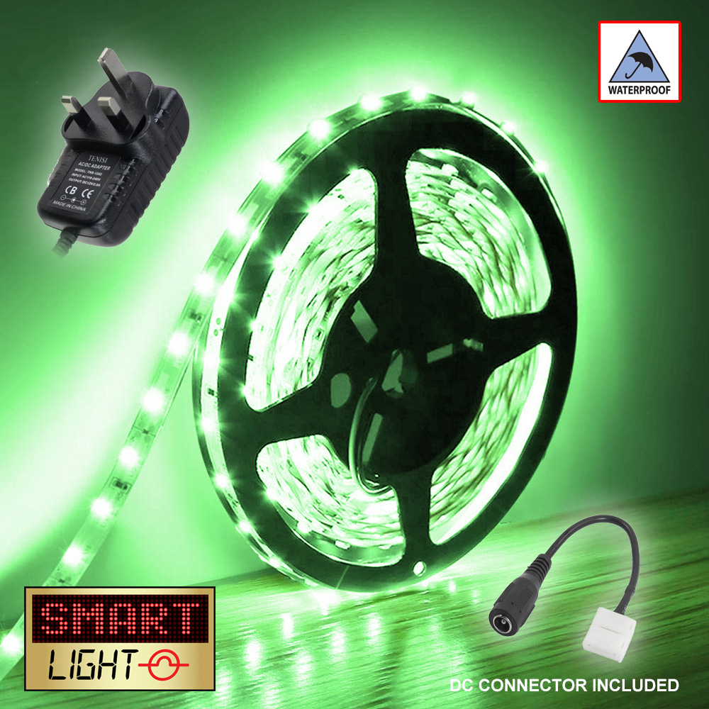 GREEN 5M-10M LED Light Strip Tape XMAS Cabinet Kitchen Lighting WATERPROOF 12V - Picture 10 of 12