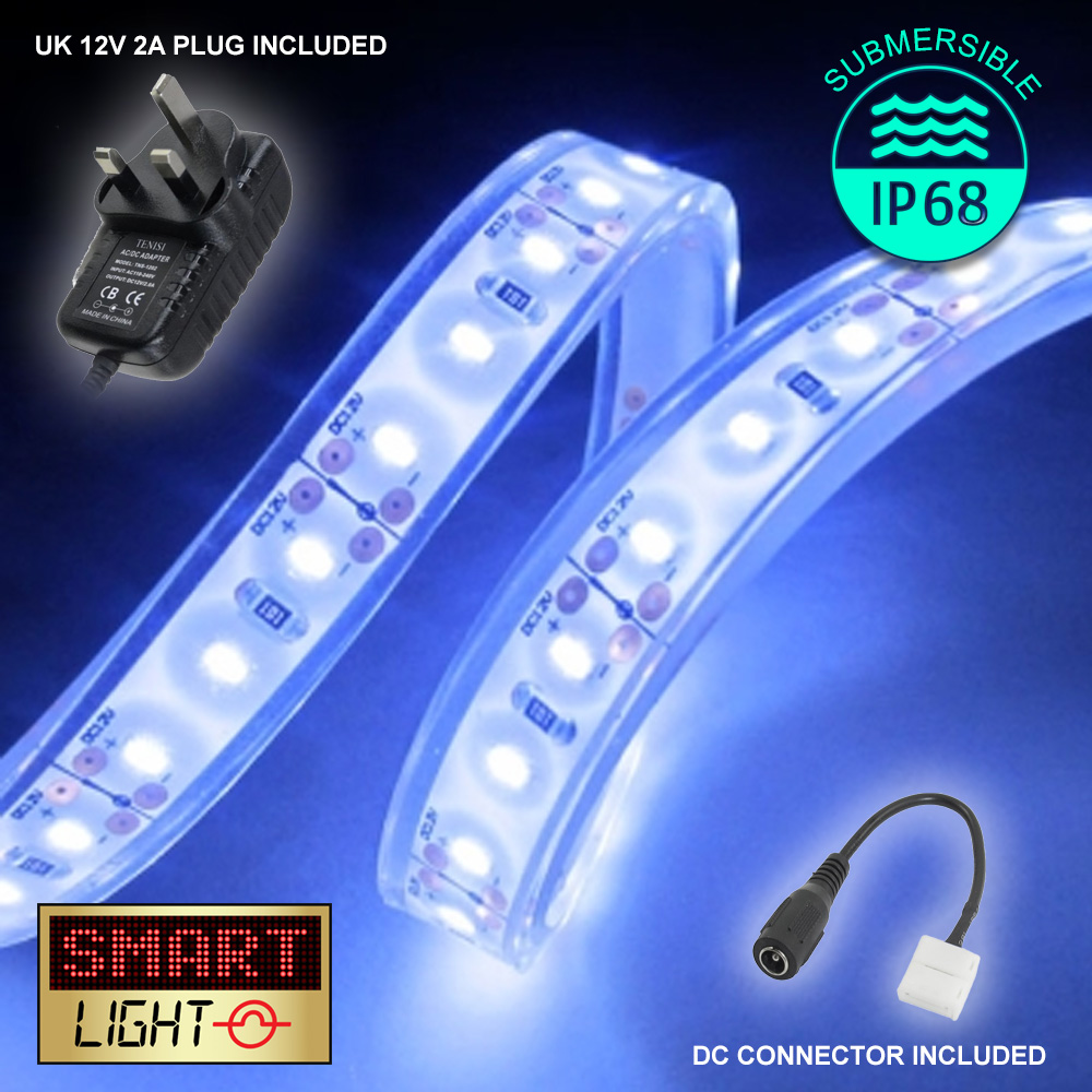 BLUE 5M-10M LED Light Strip Tape XMAS Cabinet Kitchen Lighting WATERPROOF 12V - Picture 11 of 11
