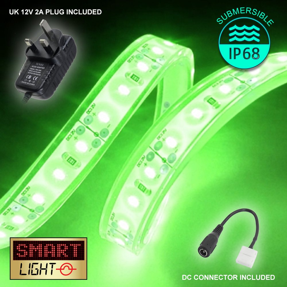 GREEN 5M-10M LED Light Strip Tape XMAS Cabinet Kitchen Lighting WATERPROOF 12V - Picture 12 of 12