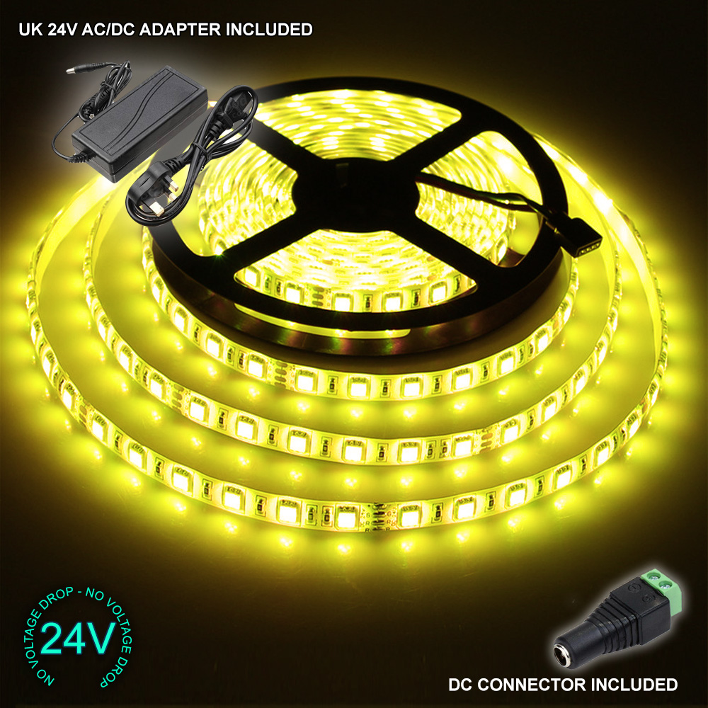 24V 5M 300 LED Strip Light Tape XMAS Cabinet Kitchen Ceiling WATERPROOF SMD 5050 - Picture 20 of 64