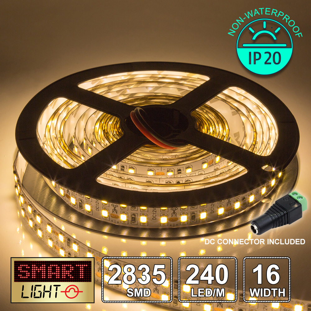 12V 2835 zweireihige ultrahelle WEISS 5m/1200 LED Lichtleiste/Band *240LED/m* - Bild 7 von 10