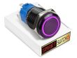 10 x SmartSwitch HALO LED Black Latching 22mm (19mm hole) 12V/3A Illuminated Round Switch - PURPLE