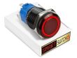 19mm Black Aluminium ANGEL EYE HALO Latching LED Switch 12V/3A (16mm Hole) - RED