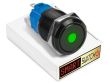 10 x SmartSwitch DOT LED Black Momentary 19mm (16mm hole) 12V/3A Illuminated Round Switch - GREEN
