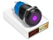 20 x SmartSwitch DOT LED Black Latching 19mm (16mm hole) 12V/3A Illuminated Round Switch - PURPLE