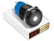 5 x SmartSwitch DOT LED Black Latching 19mm (16mm hole) 12V/3A Illuminated Round Switch - WHITE