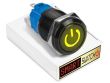 5 x SmartSwitch POWER LED  Black Latching 22mm (19mm hole) 12V/3A Illuminated Round Switch - YELLOW