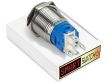 19mm Stainless Steel DEVIL EYE POWER Latching LED Switch 12V/3A (16mm Hole) - BLUE (Type 3)