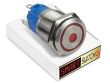 22mm Stainless Steel ANGEL EYE DOT Momentary LED Switch 12V/3A (19mm Hole) - RED