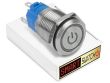 19mm Stainless Steel ANGEL EYE POWER Latching LED Switch 12V/3A (16mm hole) - BLUE