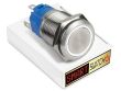22mm Stainless Steel ANGEL EYE HALO Latching LED Switch 12V/3A (19mm Hole) - WHITE