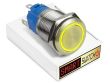 5 x SmartSwitch HALO LED Chrome Latching 19mm (16mm hole) 12V/3A Illuminated Round Switch - YELLOW