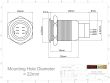 25mm 2NO2NC Black Aluminium ANGEL EYE HALO Momentary LED Switch 12V/3A (22mm Hole) - YELLOW