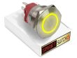 28mm 2NO2NC Stainless Steel ANGEL EYE HALO Latching LED Switch 12V/3A (25mm Hole) - YELLOW