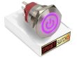 28mm 2NO2NC Stainless Steel ANGEL EYE POWER Momentary LED Switch 12V/3A (25mm Hole) - PURPLE
