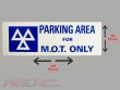 Large Rigid 3ft 'Parking Area for MOT Only' Sign - Heavy Duty Indoor/Outdoor