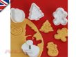 4 x Novelty Christmas Cookie Cutters/Plungers-Xmas Tree/Snowman/Gingerbread Man