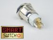 SmartSwitch 19mm 12v DOT LED Chrome Latching Illuminated Switch