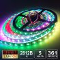 5V 361 effects 2812B/5050 programmable RGB LED Strips Configurable