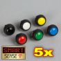 5 x SmartSwitch SPST 12mm Momentary Plastic Buttons