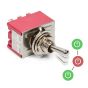 SmartSwitch Mini 17mm 9-Pin 2A 3PDT ON - OFF - ON Metal Toggle Switch