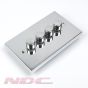 Polished Chrome 4 Gang 1 Way 250W Dimmer
