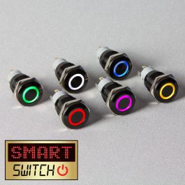 Switch Eye 1 x SmartSwitch 18mm 12v Angel Eye Halo Illuminated LED Switch - ALL TYPES
