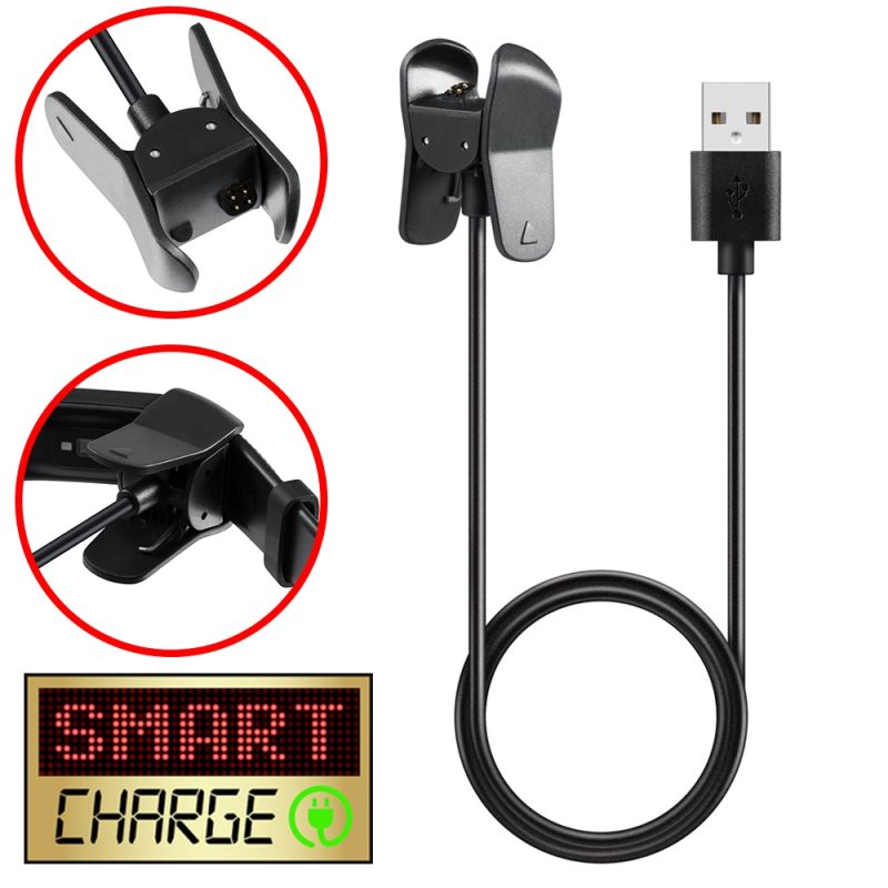 SmartCharge 1M USB Charging/Data Cable Clip For Garmin Vivosmart 3