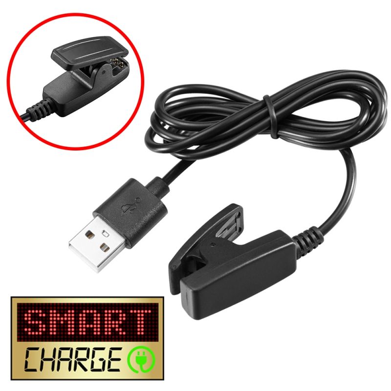 SmartCharge 1M USB Charging/Data Cable/Clip For Garmin Forerunner 645 / 645 Music