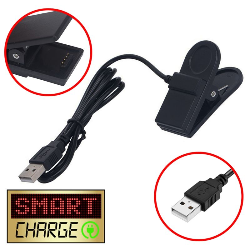 SmartCharge 1M USB Charging/Data Cable/Clip For Garmin Fenix Chronos