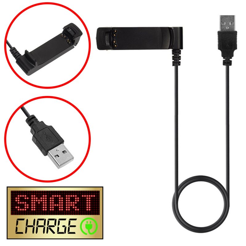 SmartCharge 1M USB Charging/Data Cable/Clip For Garmin Tactix