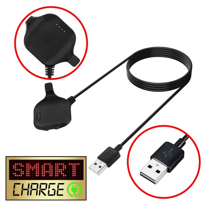 SmartCharge 1M USB Charging/Data Cable/Clip For Garmin Forerunner 25
