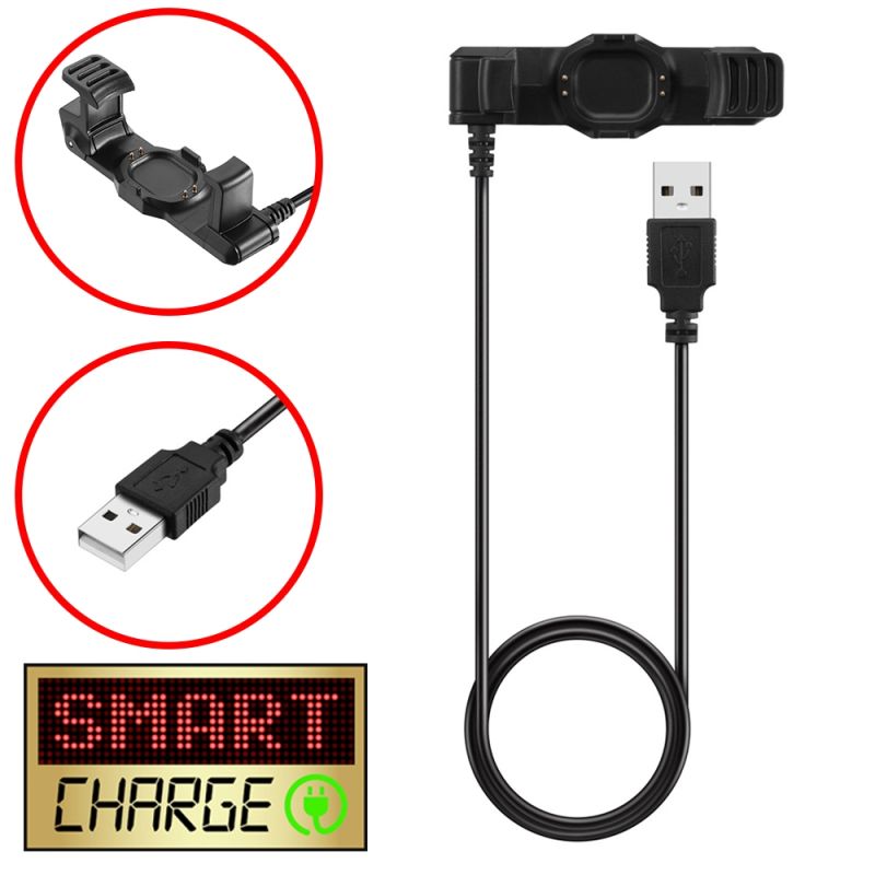 SmartCharge 1M USB Charging/Data Cable/Clip For Garmin Forerunner 225