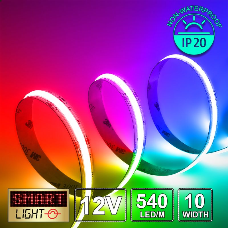 12V/5m RGB COB LED Strip (540 LED / 9.8w / 11-1600mcd per meter)