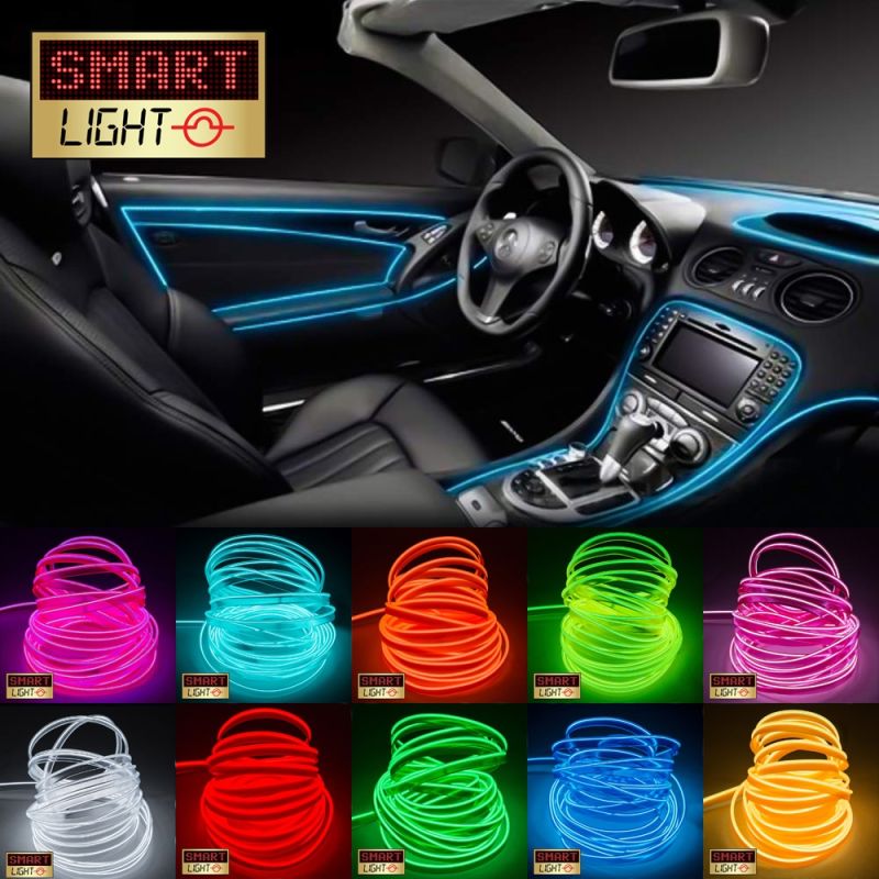 1M-5M EL Wire with Welted Piping Edge-Car Dash Neon LED Glow Tube/String *FAST*