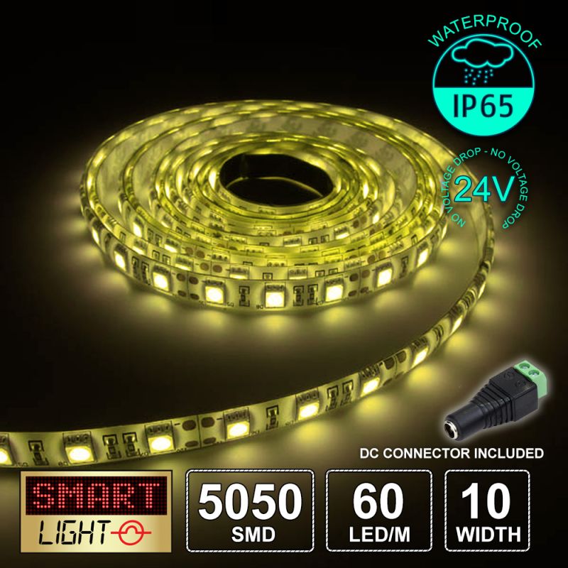 24V/1M SMD 5050 IP65 Waterproof Strip 60 LED - YELLOW