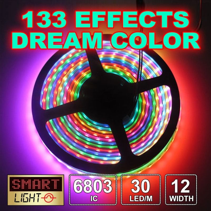5M Addressable RGB 5050 Magic Dream Color 6803 IC Chip RGB LED Strip 133 Effects