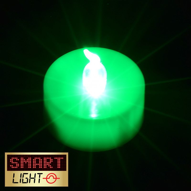 GREEN Flameless Flickering LED Tealights